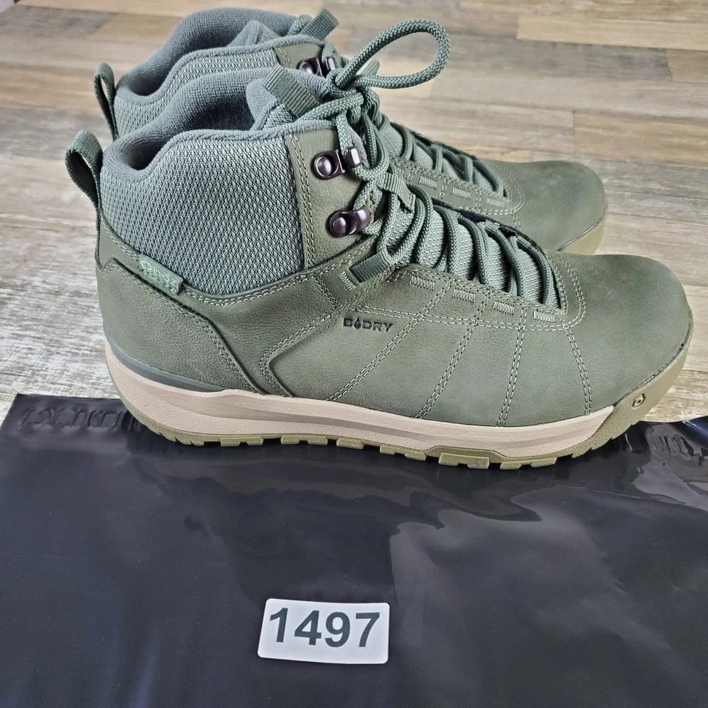 Oboz Shedhorn B-DRY Men Hiking Shoes Sz 9.5 Evergreen Lace Up Mid Top Waterproof